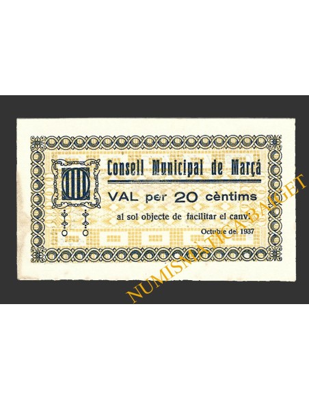 MARÇA (Tarragona), 20 centims, octubre del 1937