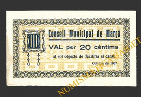 MARÇA (Tarragona), 20 centims, octubre del 1937