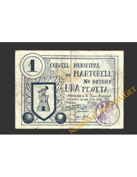 MARTORELL (Barcelona), 1 pesseta, 7 de maig del 1937