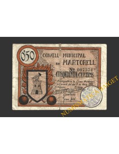MARTORELL (Barcelona), 50 centims, 7 de maig del 1937 (2ª emissió)