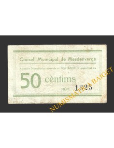 MASDENVERGE (Tarragona), 50 centims, 1937 