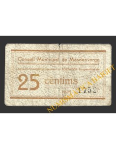 MASDENVERGE (Tarragona), 25 centims, 1937 
