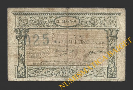 MASNOU, EL (Barcelona), 25 centims, febrer del 1937 