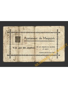MASPUJOLS (Tarragona), 50 centims, 1937 
