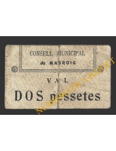 MASROIG, EL (Tarragona), 2 pessetes, 1937 