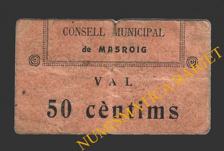 MASROIG, EL (Tarragona), 50 centims, 1937 