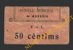 MASROIG, EL (Tarragona), 50 centims, 1937 