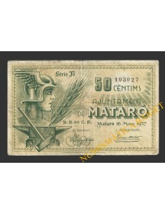 MATARO (Barcelona), 50 centims, 16 de març del 1937 (2ª emissió)