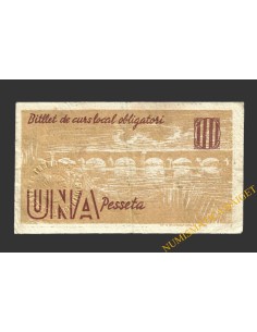 MOLINS DE LLOBREGAT (Barcelona),1 pesseta, juny del 1937  2