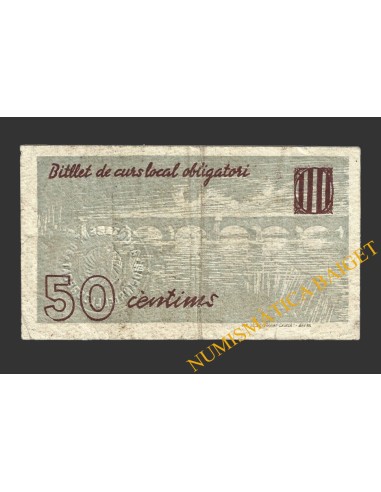 MOLINS DE LLOBREGAT (Barcelona),50 centims, juny del 1937 