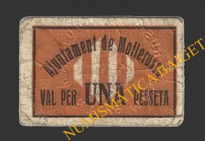 MOLLERUSSA (Lleida), 1 pesseta, 1937 (2ª serie)