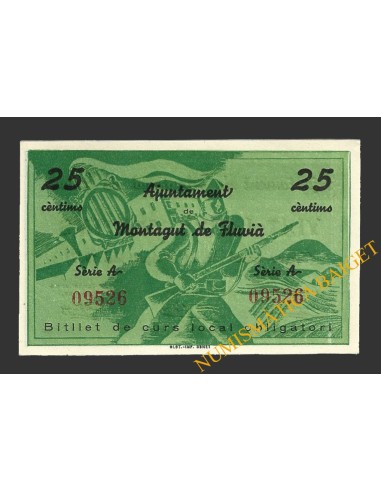 MONTAGUT DE FLUVIA (Girona), 25 centims, 26 d'agost del 1937 