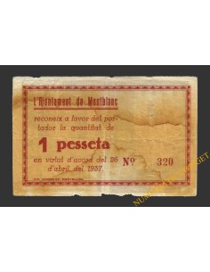 MONTBLANC (Tarragona), 1 pesseta, 26 d'abril del 1937 
