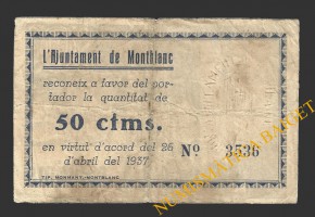 MONTBLANC (Tarragona), 50 centims, 26 d'abril del 1937 