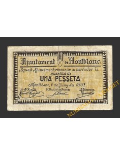 MONTBLANC (Tarragona), 1 pesseta, 8 de juny del 1937 