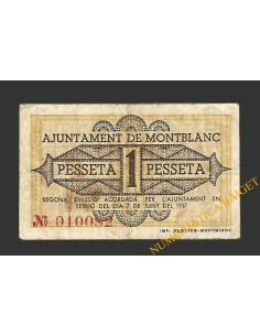 MONTBLANC (Tarragona), 1 pesseta, 8 de juny del 1937  2