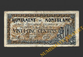 MONTBLANC (Tarragona), 25 centims, 1 d'octubre del 1937 