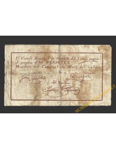 MONTBRIO DEL CAMP (Tarragona), 0'50 pessetes, 25 de maig del 1937 