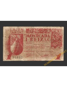 MONTCADA I REIXAC (Barcelona), 1 pesseta, maig del 1937 