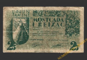 MONTCADA I REIXAC (Barcelona), 25 centims, maig del 1937 