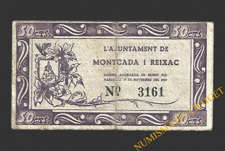 MONTCADA I REIXAC (Barcelona), 50 centims, 19 de novembre del 1937 