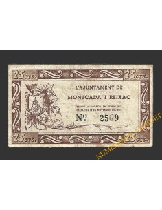 MONTCADA I REIXAC (Barcelona), 25 centims, 19 de novembre del 1937 