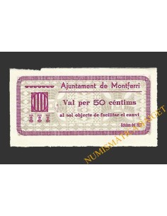 MONTFERRI (Tarragona), 50 centims, octubre del 1937 