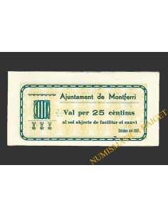 MONTFERRI (Tarragona), 25 centims, octubre del 1937 