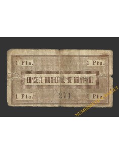 MONTRAL (Tarragona), 1 pesseta, 15 de juny del 1937 2