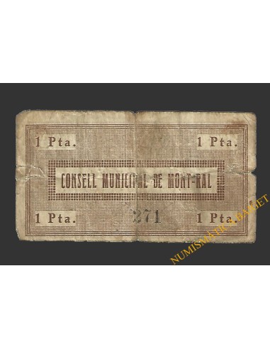 MONTRAL (Tarragona), 1 pesseta, 15 de juny del 1937