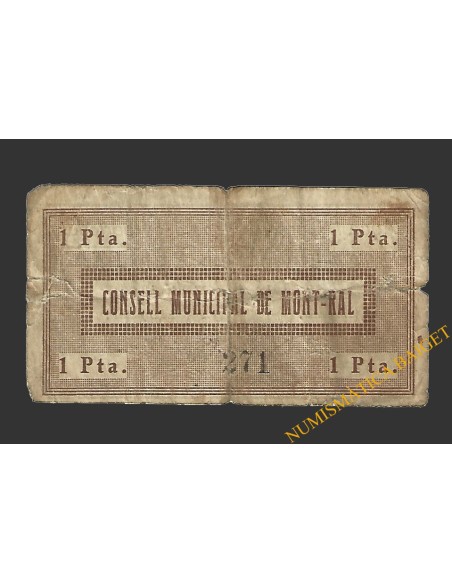 MONTRAL (Tarragona), 1 pesseta, 15 de juny del 1937