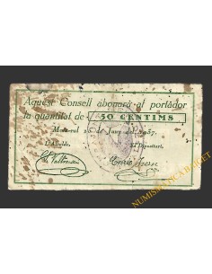 MONTRAL (Tarragona), 50 centims, 15 de juny del 1937