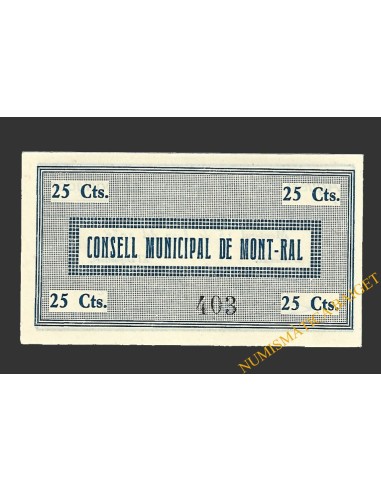 MONTRAL (Tarragona), 25 centims, 15 de juny del 1937