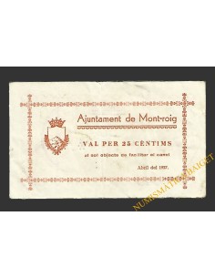 MONTROIG DEL CAMP (Tarragona), 25 centims, abril del 1937