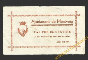 MONTROIG DEL CAMP (Tarragona), 25 centims, abril del 1937