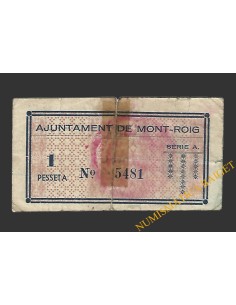 MONTROIG DEL CAMP (Tarragona), 1 pesseta, juliol del 1937 2