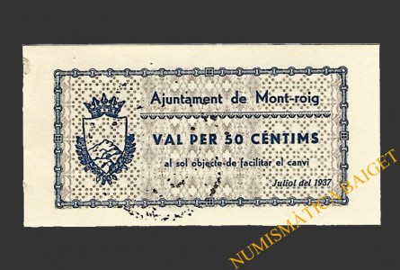 MONTROIG DEL CAMP (Tarragona), 50 centims, juliol del 1937