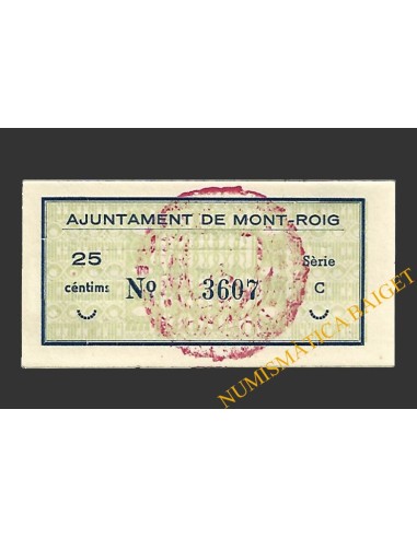 MONTROIG DEL CAMP (Tarragona), 25 centims, juliol del 1937