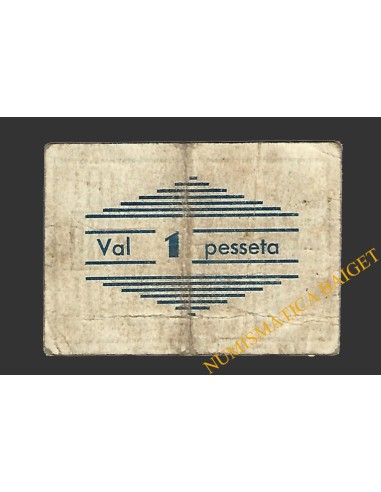 MONTROS (Lleida), 1 pesseta, 1937 (2ª emissió)