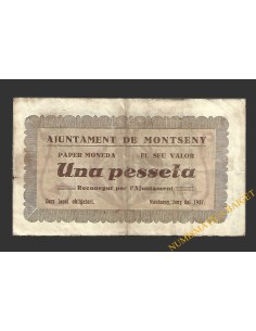 MONTSENY (Barcelona), 1 pesseta, juny del 1937 