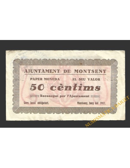 MONTSENY (Barcelona), 50 centims, juny del 1937 