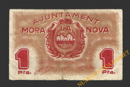 MORA LA NOVA (Tarragona), 1 pesseta, 2 de juny del 1937 