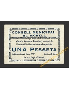 MORELL, EL  (Tarragona), 1 pesseta, 21 de gener del 1937 