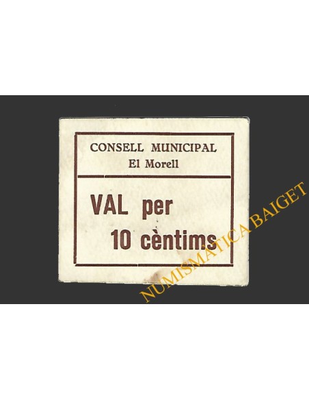 MORELL, EL  (Tarragona), 10 centims, 1937 