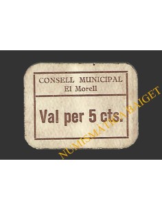 MORELL, EL  (Tarragona), 5 centims, 1937 