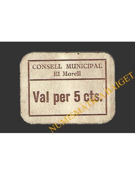 MORELL, EL  (Tarragona), 5 centims, 1937 