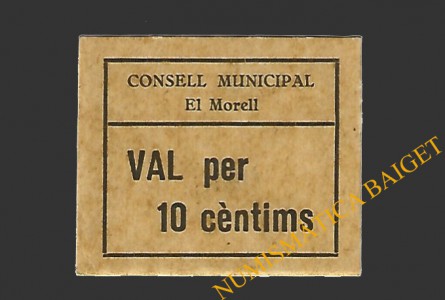 MORELL, EL  (Tarragona), 10 centims, 1937 