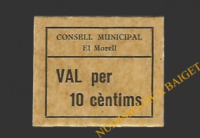 MORELL, EL  (Tarragona), 10 centims, 1937 