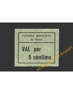 MORELL, EL  (Tarragona), 5 centims, 1937 