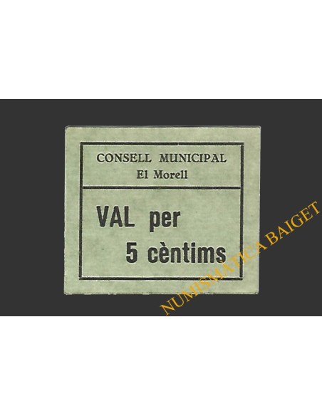 MORELL, EL  (Tarragona), 5 centims, 1937 
